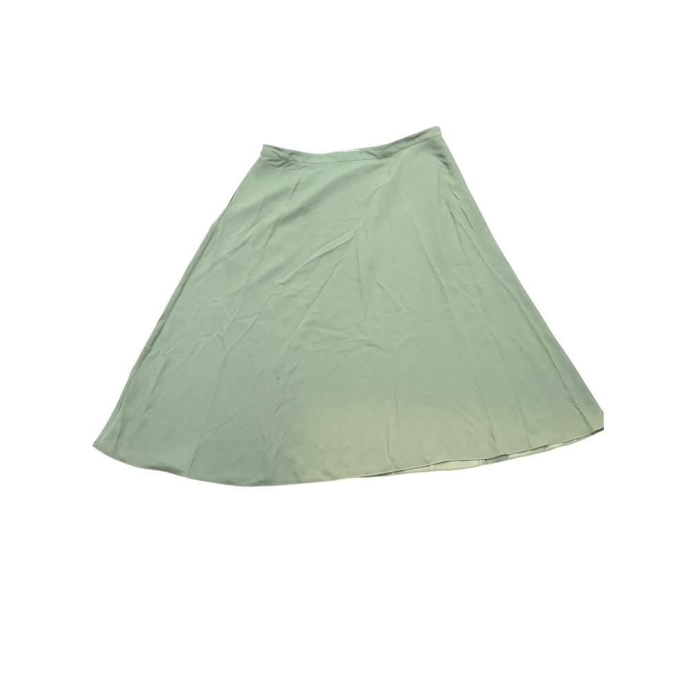 NWT Nordstrom A-Line Midi Skirt Green Dune Sage Flowy Lightweight Women's Large